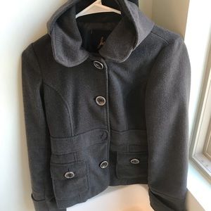 Adorable Black Anthropology Hooded Peacoat SZ S